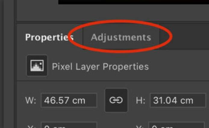 Adjustments Layer menu in photoshop