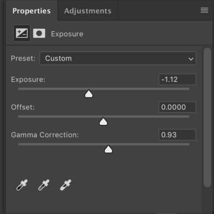 Exposure tool in photoshop