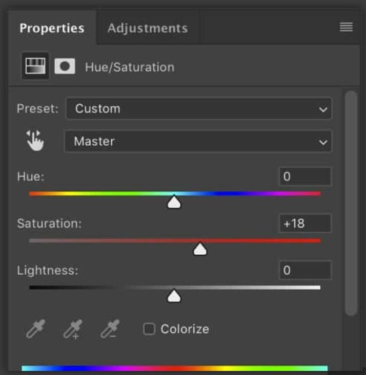 SaturationHue in photoshop