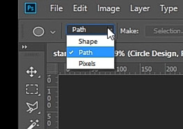 how to curve text in Photoshop-select path