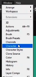 how to curve text in photoshop-character panel