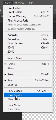 how to curve text in photoshop-clear guides