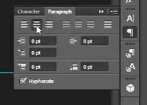 how to curve text in photoshop-text align