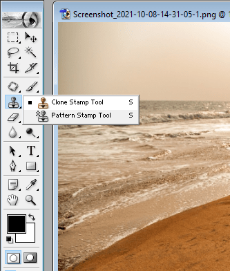 How to select the clone stamp tool