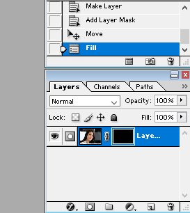 make a layer mask black - filled with BLACK