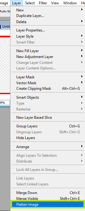 click on the flatten image option