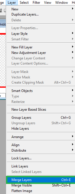 click on the merge layers option