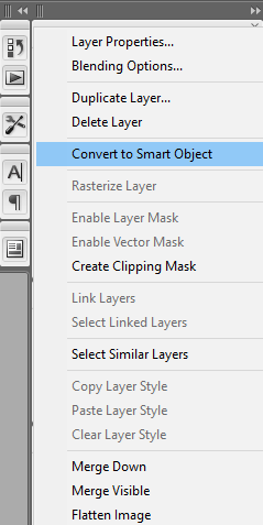 convert to smart object