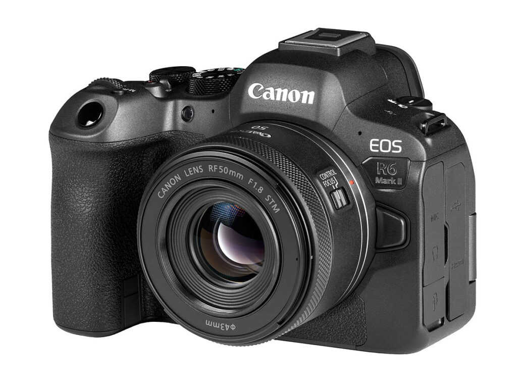 Canon EOS R6 Mark II camera designed for low-light photography and video, with full-frame sensor for enhanced performance.