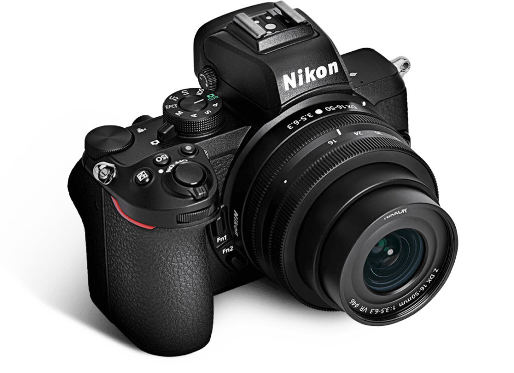 Nikon Z50 entry-level camera featuring low-light performance for aspiring photographers and videographers on a budget