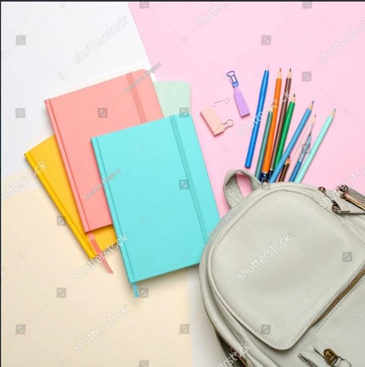 Minimalist Flatlay School Supplies Fun forced perspective photo using simple everyday objects to create visual illusions.