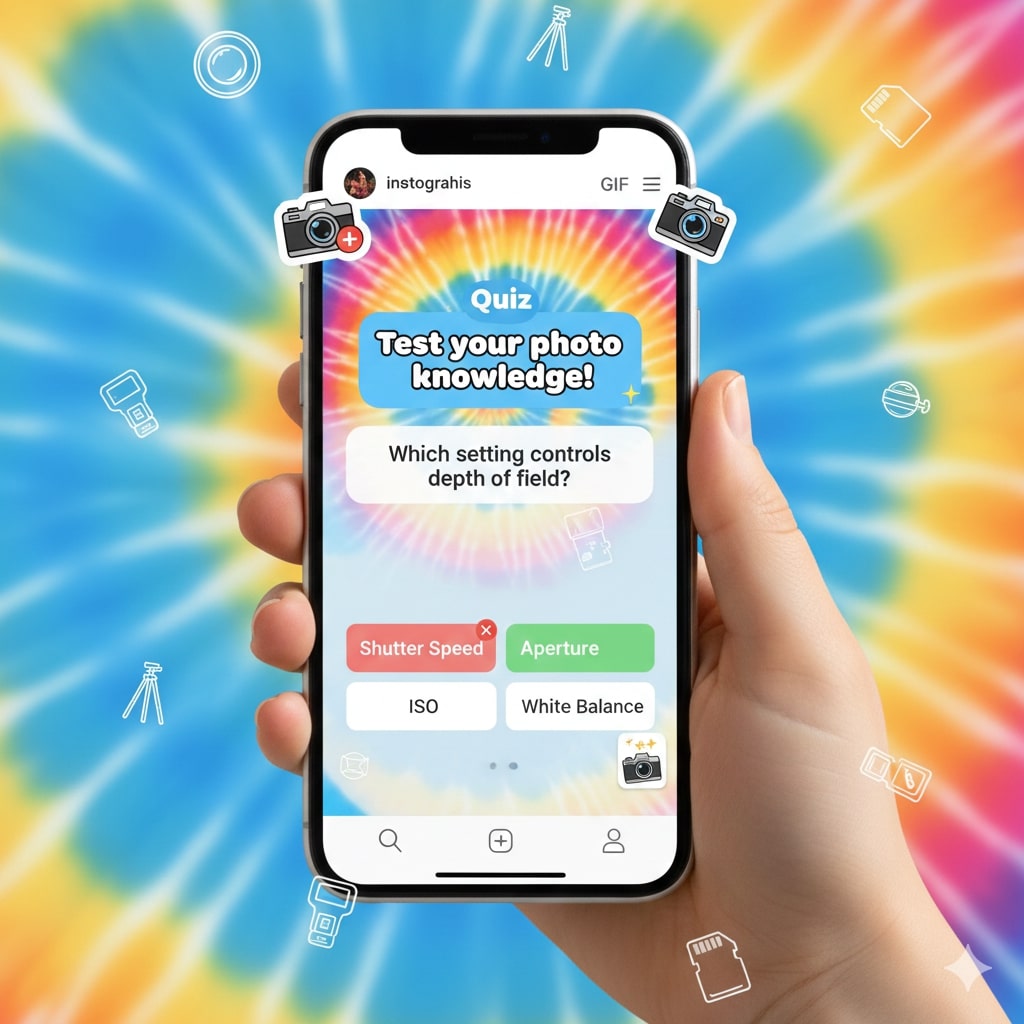 Quiz Stickers Instagram Instagram story quiz sticker example for photography audience engagement