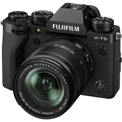 Fujifilm X-T5 camera suitable for small clothing brands capturing sharp and vibrant apparel photos.