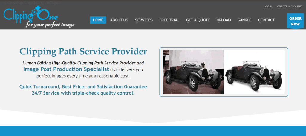 Homepage of Clipping Path One offering budget-friendly clipping path services in London