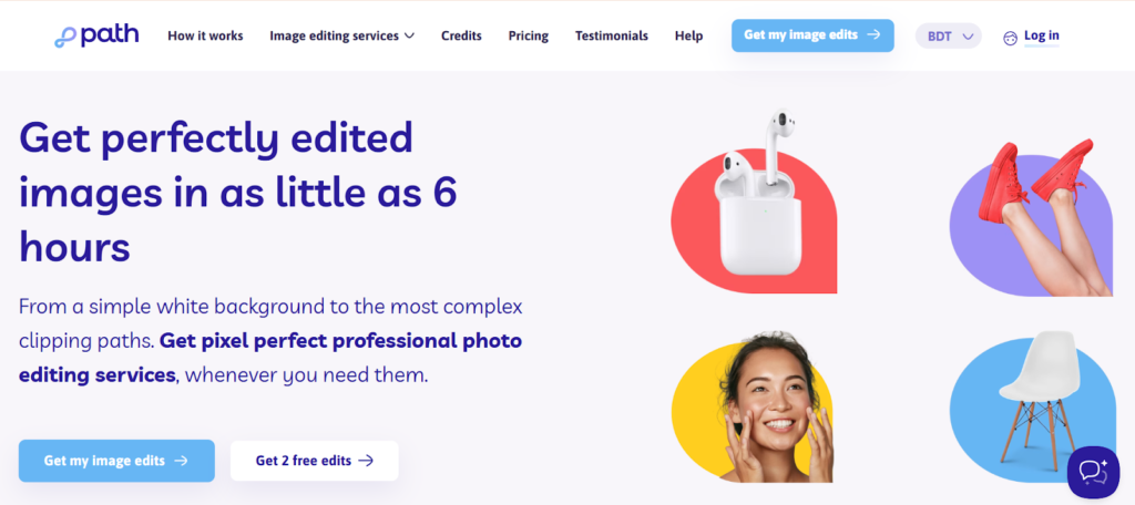 PathEdits homepage showcasing high-end clipping path services for London businesses