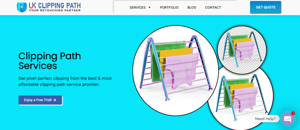 Website of UK Clipping Path Ltd, a top provider of clipping path services in London