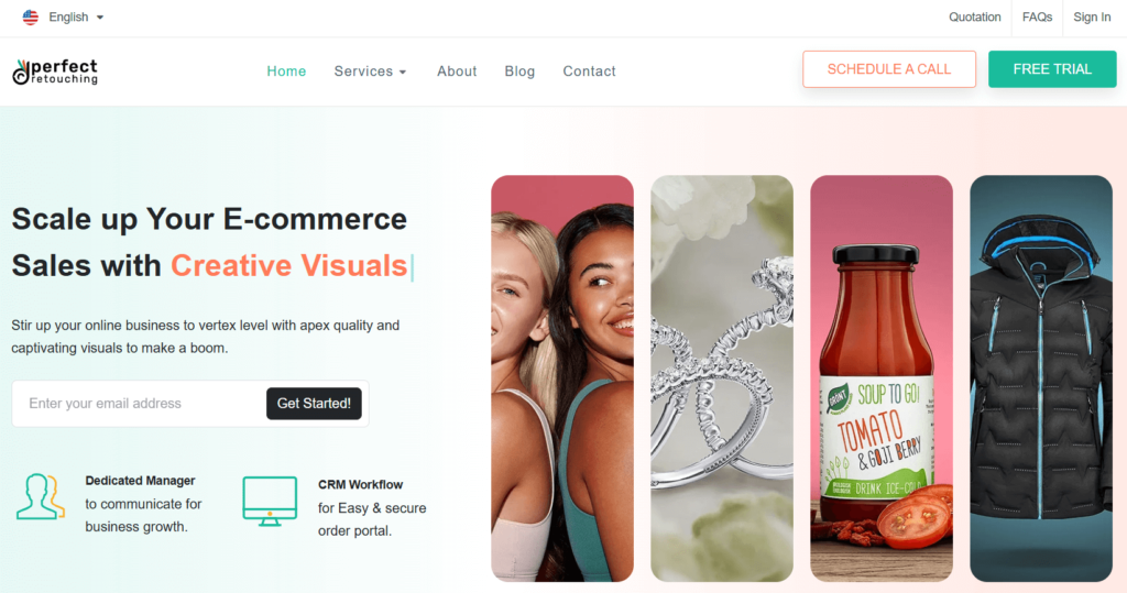 perfect retouching homepage