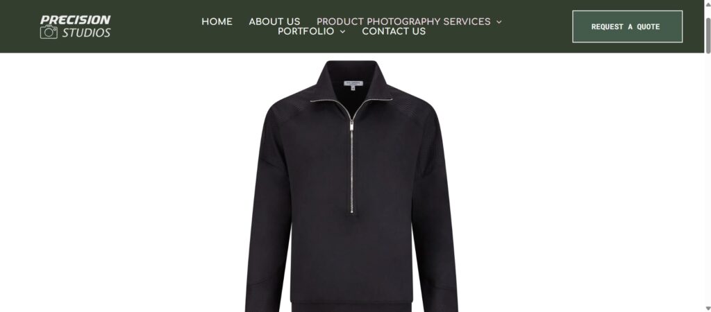 Precision Studio ghost mannequin editing showcasing detailed apparel product retouching in LA