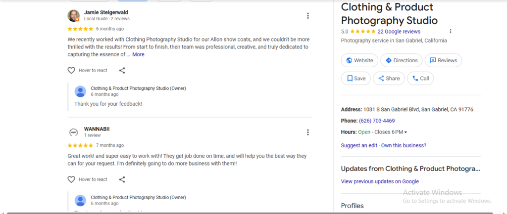 real client review Clothing and Product Photography