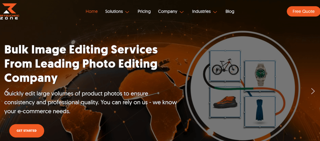 Retouching zone homepage