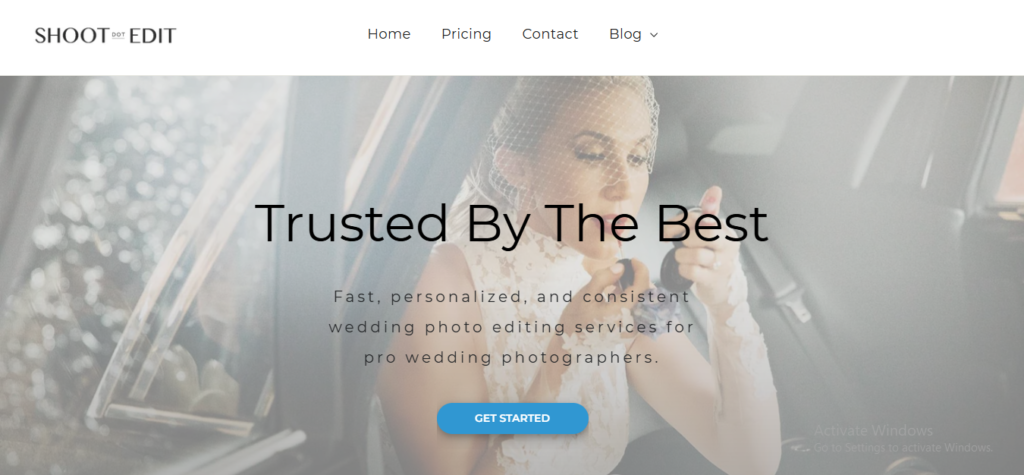 Homepage of  shoot edit