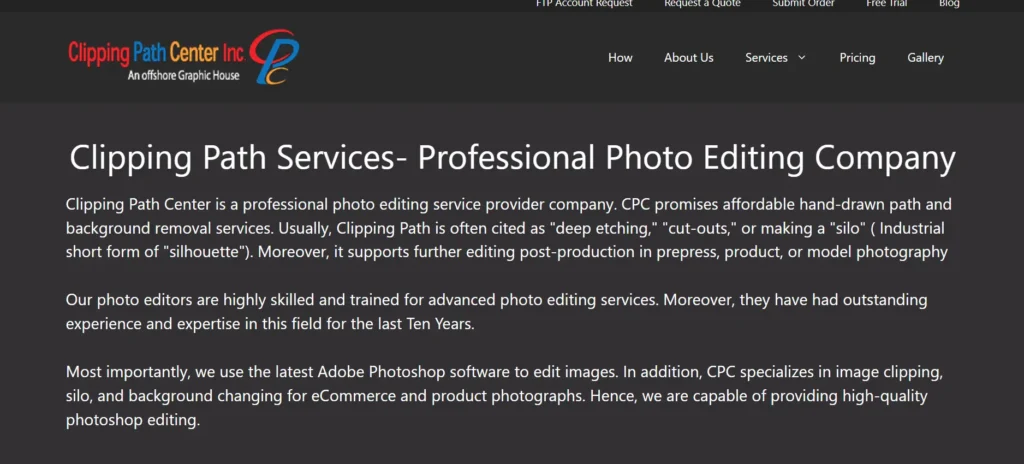 Clipping Path Center Screenshot of Clipping Path Center