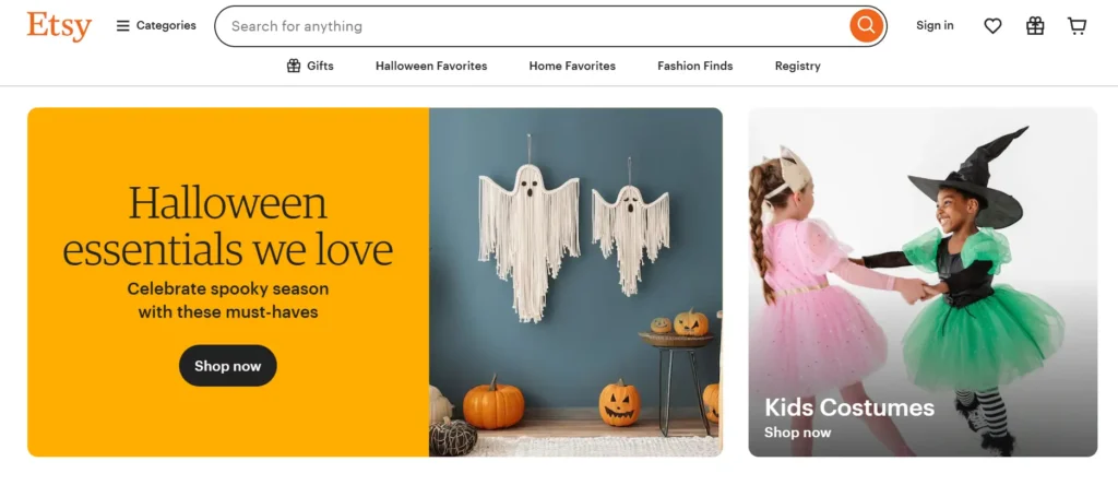 Screenshot of Etsy seller homepage featuring product photos enhanced with clipping path editing.