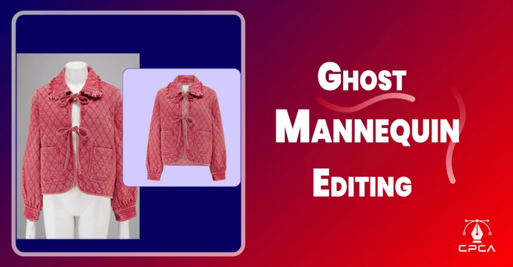 Ghost mannequin editing process showing how apparel images are combined for an invisible mannequin effect.