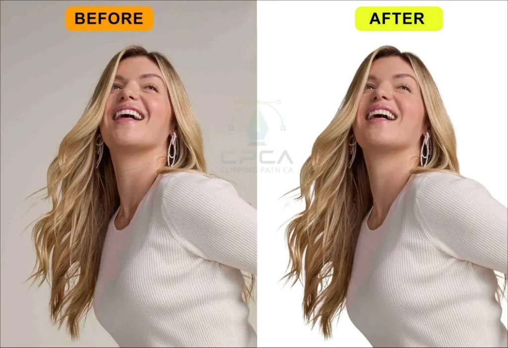 Image or Subject Complexity Girl’s photo showing subject complexity handled through before and after editing.