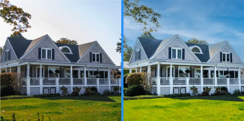 Real estate photography edited using clipping path for sharp, appealing property visuals