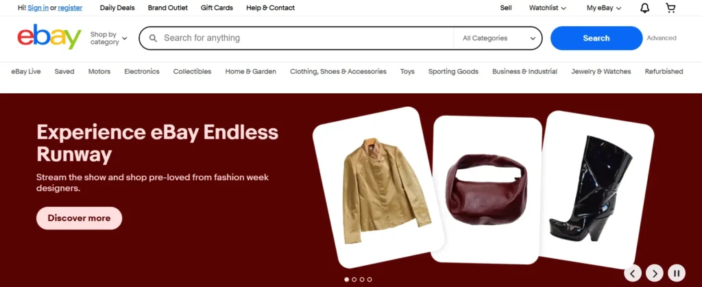 Screenshot of eBay seller page with clipping path edited product photos for better presentation.
