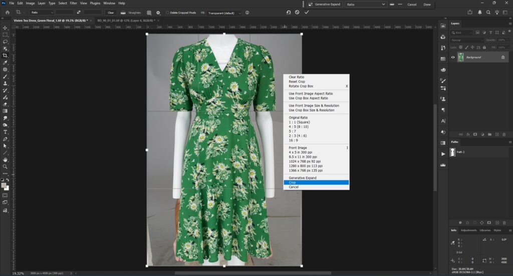 Align Layers Photoshop layers aligned to match product shape for ghost mannequin effect