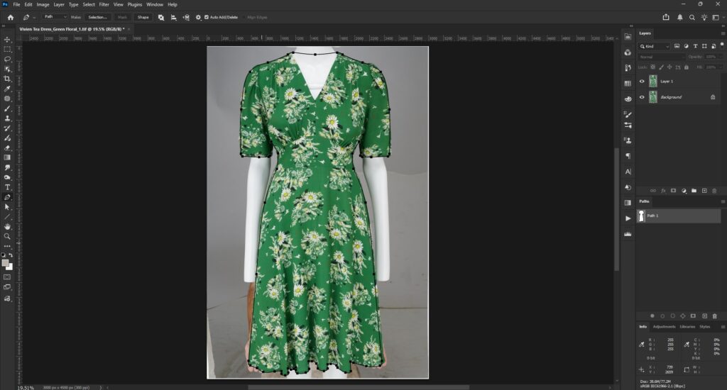 Make a Clean Selection Precise product selection made in Photoshop for ghost mannequin editing