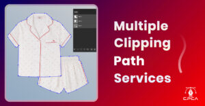 Professional multiple clipping path services example showing complex product photo editing