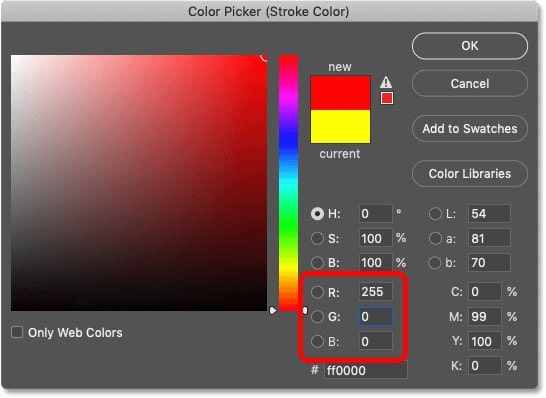 Choosing a stroke color in Photoshop to outline an image