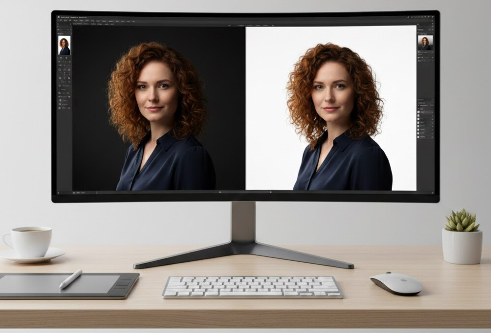 How to change a photo background to white step by step