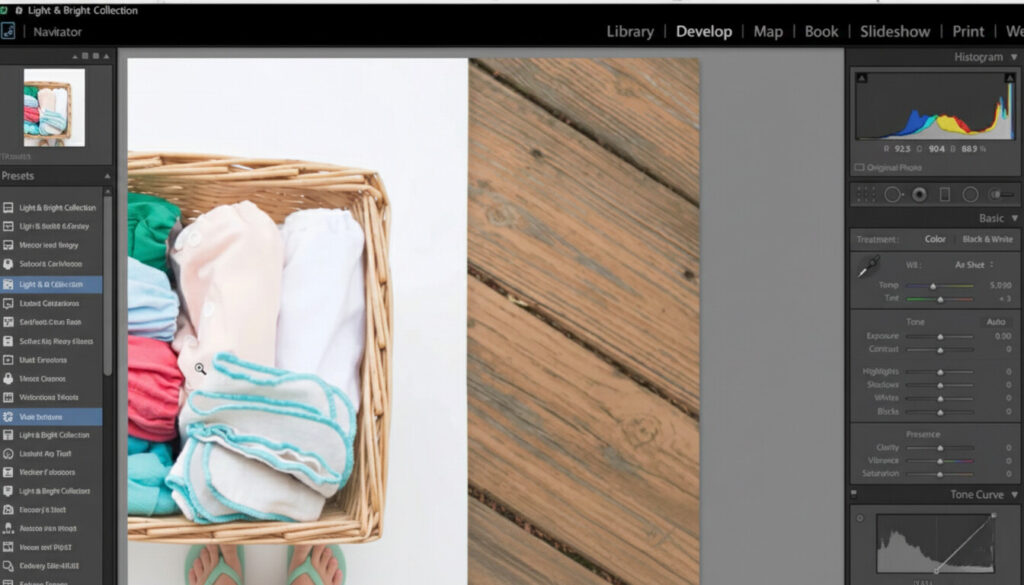 lightroom develop mode Switching to Develop mode in Lightroom for editing