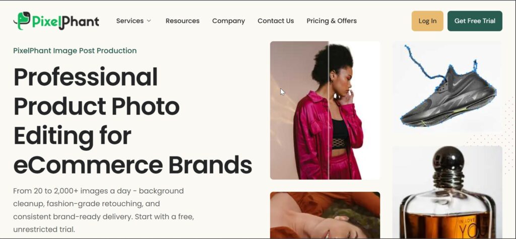 Pixelphant screenshot of homepage