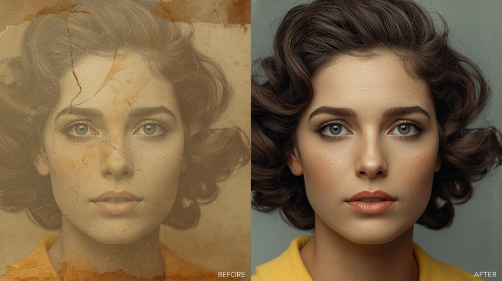 Touching up old photos by restoring damaged and faded images in Photoshop